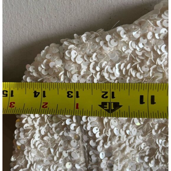 Zara Women Open Back Removable Long Sleeve Multiposition Sequin Dress Ivory Sz S - Picture 2 of 14